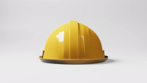 Casco de construcción de casco amarillo sin costuras con movimiento giratorio
