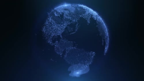 Digital Earth Blau