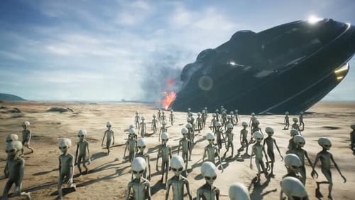 Les extraterrestres sont évacués du vaisseau spatial