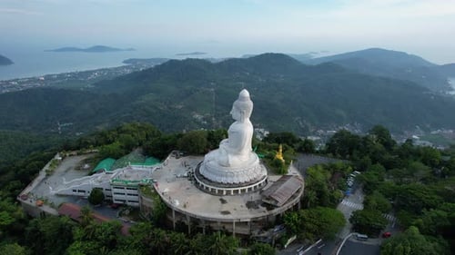 Drone View of the Big Buddha Thailand
