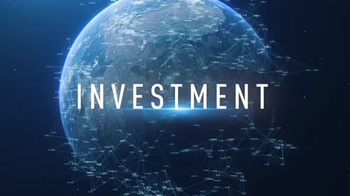 Futuristic Global Network Text Reveal for Investment