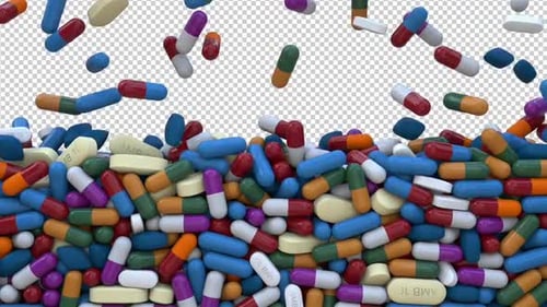 Pills Screen Overlay und Übergang