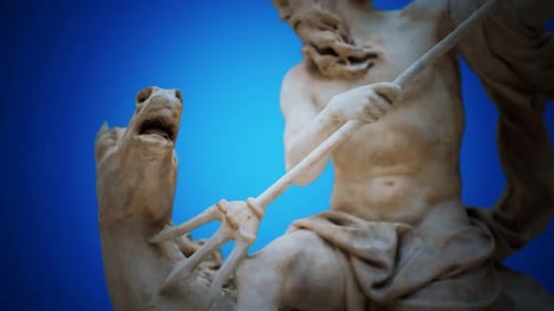 Gros plan de la statue de Neptune