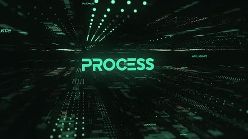 Futuristic Digital Data Stream Process Animation Background