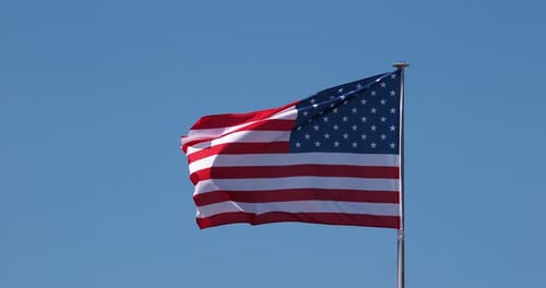 American Flag Waving in the Wind