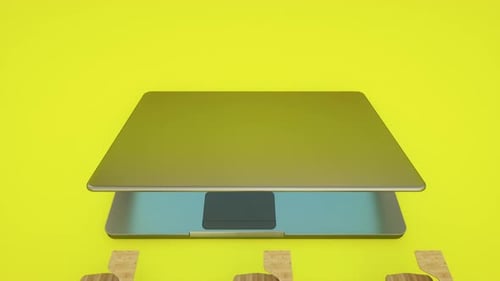 Modern Laptop and Classroom Chairs Animation for E-Learning