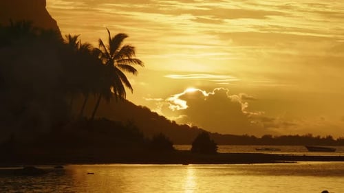 Warm Glow of the Sundown Video Footage Along the Ocean