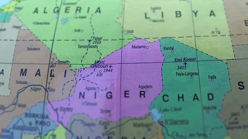 Colorful Cartographic Map Showing Countries in Africa