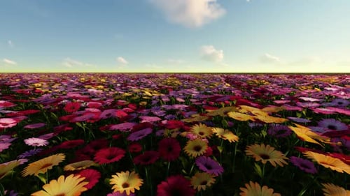 Sunset Flower Field