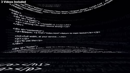 Animated Digital Code Tunnel Background Pack