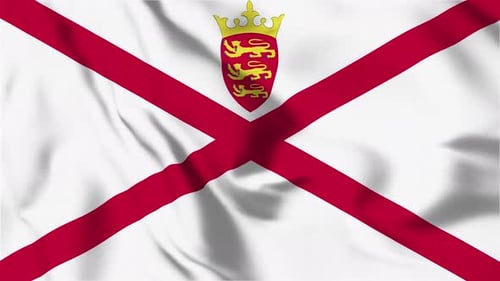 Realistic Waving Jersey Flag Loop Animation