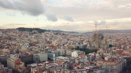 Aerial View of Sagrada Familia