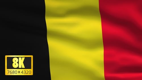Realistic Waving Belgium National Flag Animation