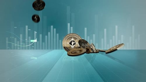 Crypto Coins Falling, Global Financial Data Animation