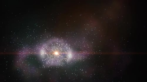 Cosmic Starfield Background with Shimmering Light Particles