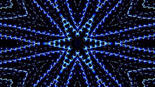 Dynamic Blue Kaleidoscope Geometric Pattern Background