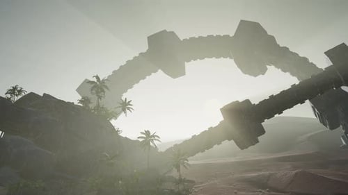 Old Rusted Alien Spaceship in Desert. Ufo