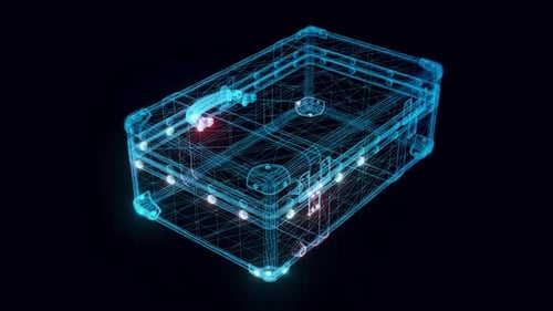 Old Used Suitcase Hologram Rotating Hd