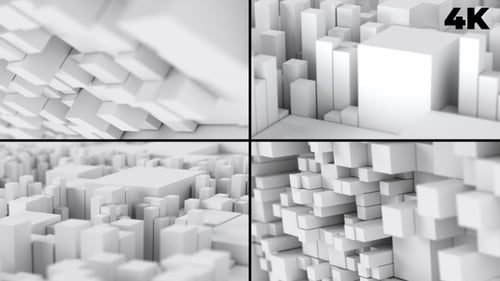Clean Geometric Cubes Abstract Background Animation