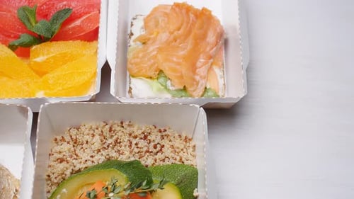 Variety of Fresh Food Delivery Dishes from Above