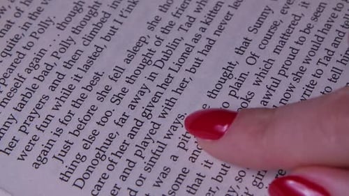Open Book with English Text Close Up