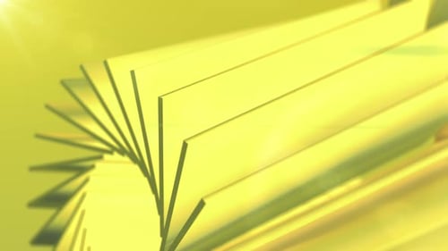 Abstract Yellow Geometric Shapes Rotating Animation