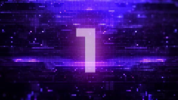 Futuristic Digital Countdown with Glowing Pixels and Glitch Effects ...