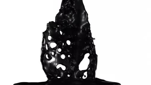 Abstract Black Liquid Pouring and Spreading Animation