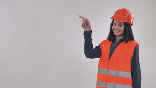 Caucasian Worker Presenting Products