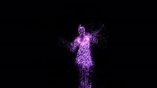Abstract Energetic Human Form Particle Animation