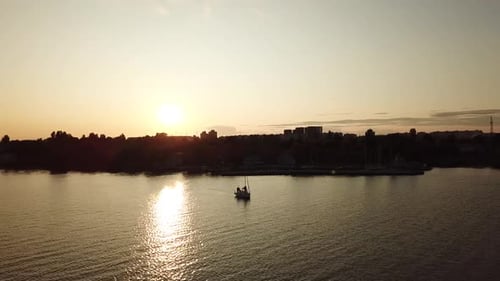 Newlyweds Sail on the River