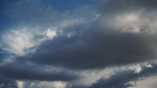 Sky with Fluffy Clouds. Timelapse