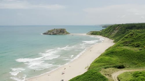 Sea Beach And Island Aerial View