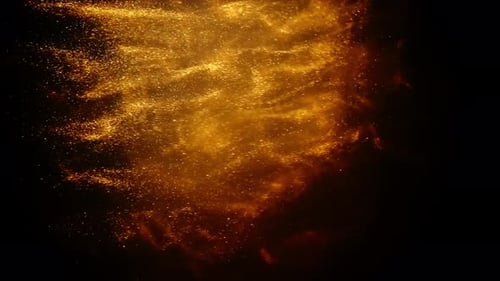Peinture abstraite en bronze. Tournage sur fond noir