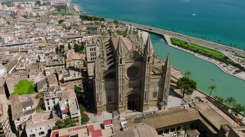 Catedral medieval gótica de Palma de Mallorca en España