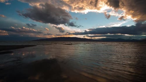 Time Lapse Over Lake with Strong Wind