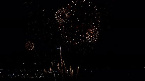Fireworks Flashing in the Evening