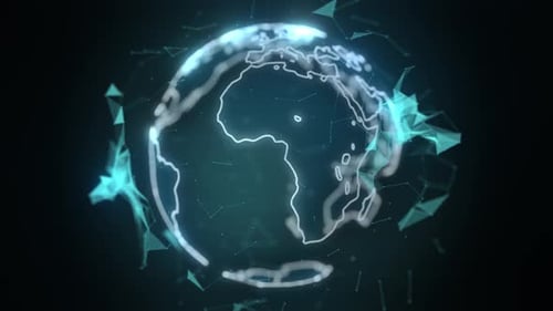 Futuristic Digital Globe with Abstract Network Connections
