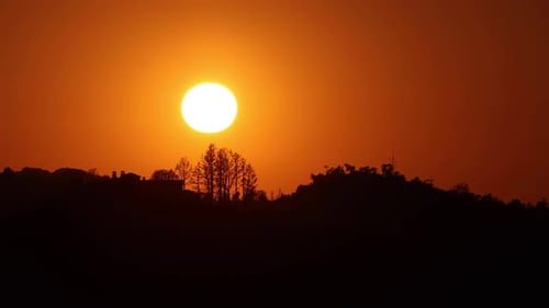 Coucher de soleil, paysage, Laps de temps