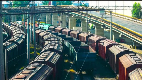 Freight Trains at a Station