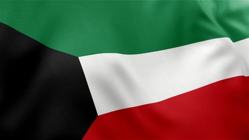 Seamless Loop of Waving Kuwait Flag