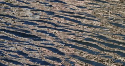 Reflection on the water surface at sunset