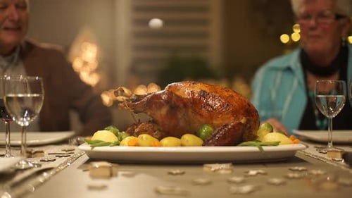 Christmas Turkey on Dining Table