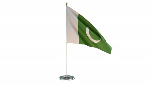 Pakistan National Flag Waving in 3D Animation