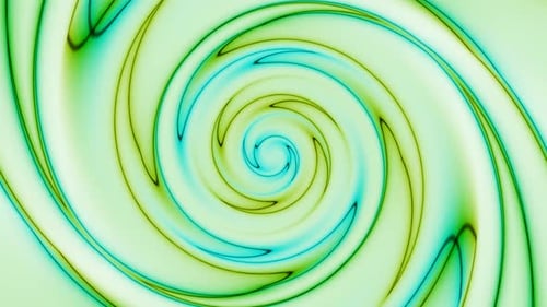 Cyan Green Yellow Glowing Twirl Background Animation White Background