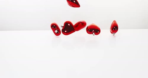 Red Hearts for Saint Valentine's Day, Slow Motion 4K