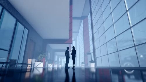 Business People Talking in Plaza Hall