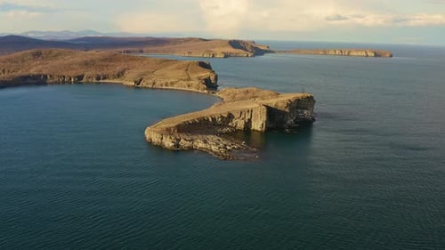 Sea Coast with Beautiful High Cliffs