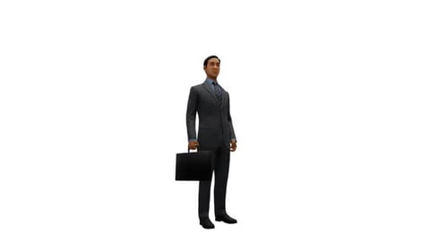 3D Animated Businessman Character Checking Watch for Corporate Projects