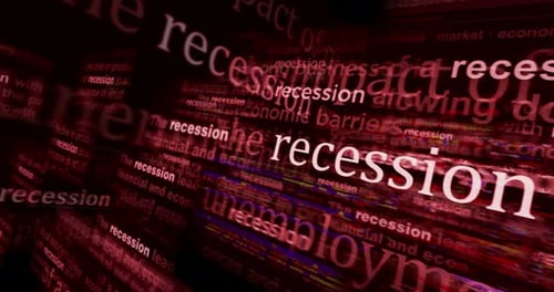 Headline news titles media with recession economy crisis seamless looped